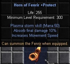 Horn of Fenrir +Protect - опции Blue Horn of Fenrir