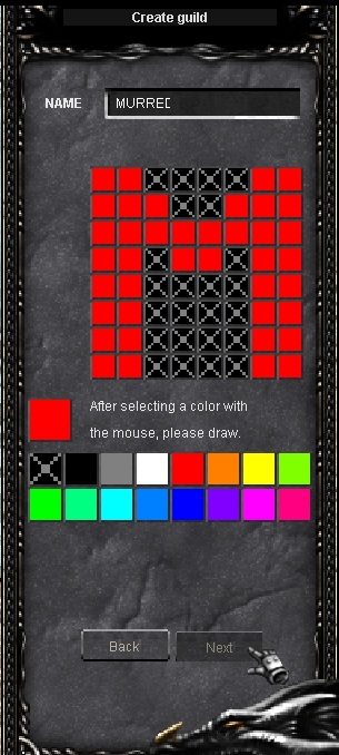 Вписываем название и рисуем иконку гильдии Create guild